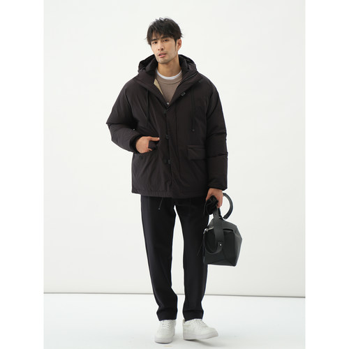 LEZORA 零下抗寒！进口3D打印夹羽绒绒感面料 松紧腰微锥休闲裤男 - 图2