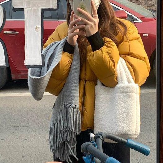 姜黄色棉服女2026年冬季新款小个子短款加厚宽松面包服外套ins潮,淘宝优惠券,粉丝福利购,淘宝优惠卷