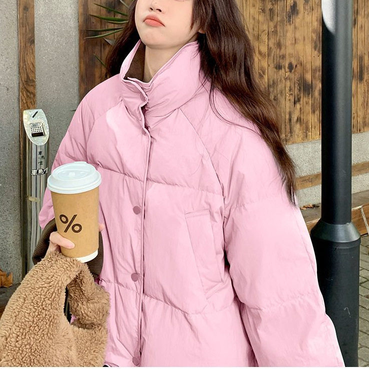粉色甜美减龄百搭立领棉服女2026年秋冬季新款小个子加厚短款外套,淘宝优惠券,粉丝福利购,淘宝优惠卷