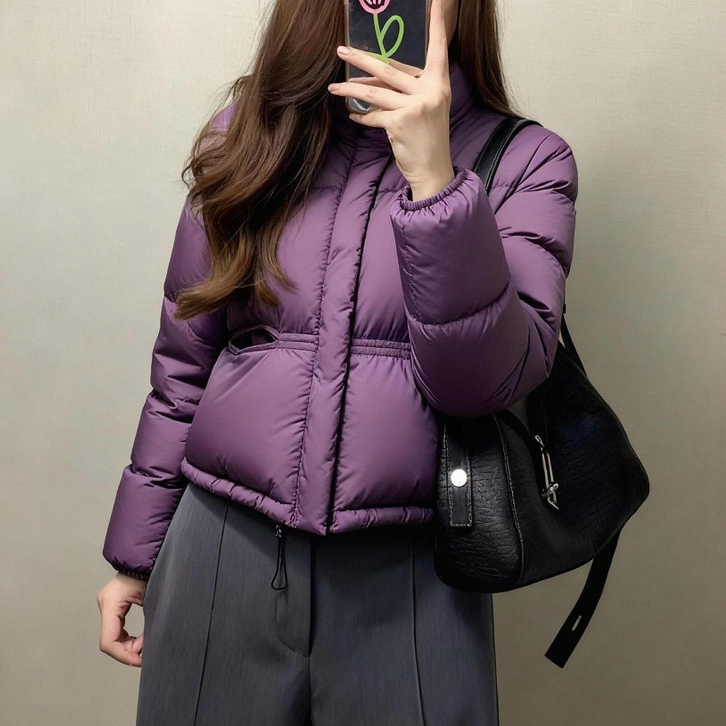 紫色保暖宽松立领短款棉服女款冬季小个子显高超好看夹棉厚外套,淘宝优惠券,粉丝福利购,淘宝优惠卷