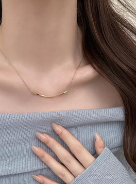 洗澡不用摘小众设计微笑笑脸项链简约百搭不掉色莫比乌斯锁骨链女