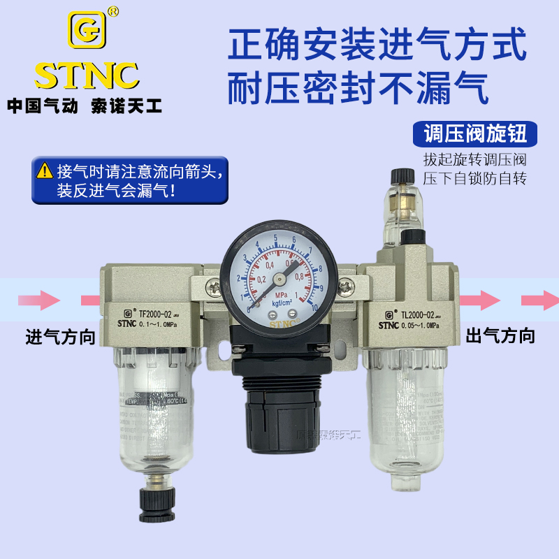 STNC索诺天工 油水分离器TC2000-02气源三联件TC3000-03/4000-04D - 图2