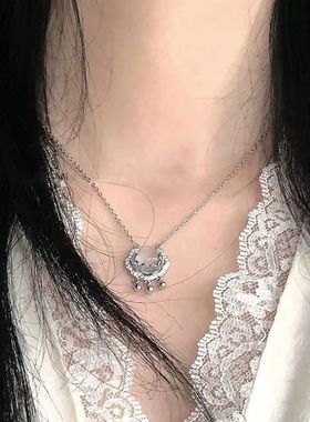 新款国风祥云锁项链平安吉祥高级轻奢小众中式设计女锁骨链