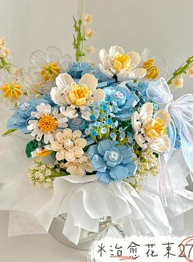 永生花中国积木花束拼装玩具