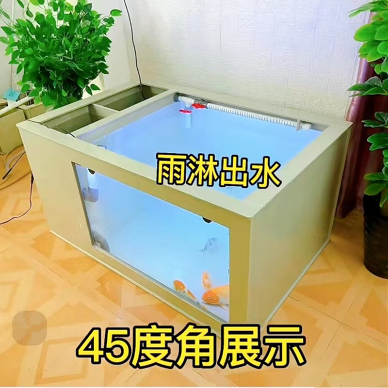 客厅家用落地鱼缸柜水族箱锦鲤鱼池循环系统过滤盒塑料大型养鱼箱 - 图0