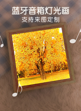 发财树灯光画客厅卧室氛围小夜灯开业乔迁礼物招财摇钱树发光摆件