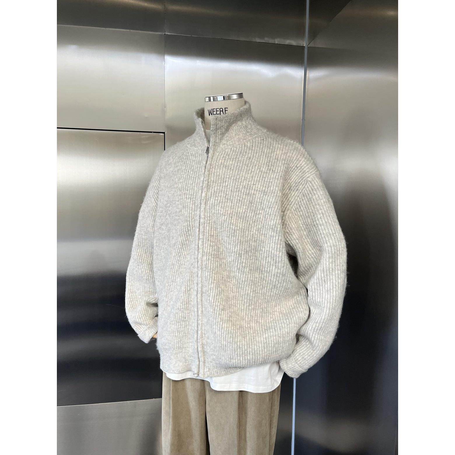 WEERE秋冬新品针织拉链外套原创慵懒宽松休闲高领毛衣开衫男女,淘宝优惠券,粉丝福利购,淘宝优惠卷