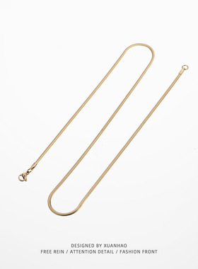 轩皓 钛钢链子 方扁圆蛇骨链 饰品首饰 轻奢不掉色情侣链子