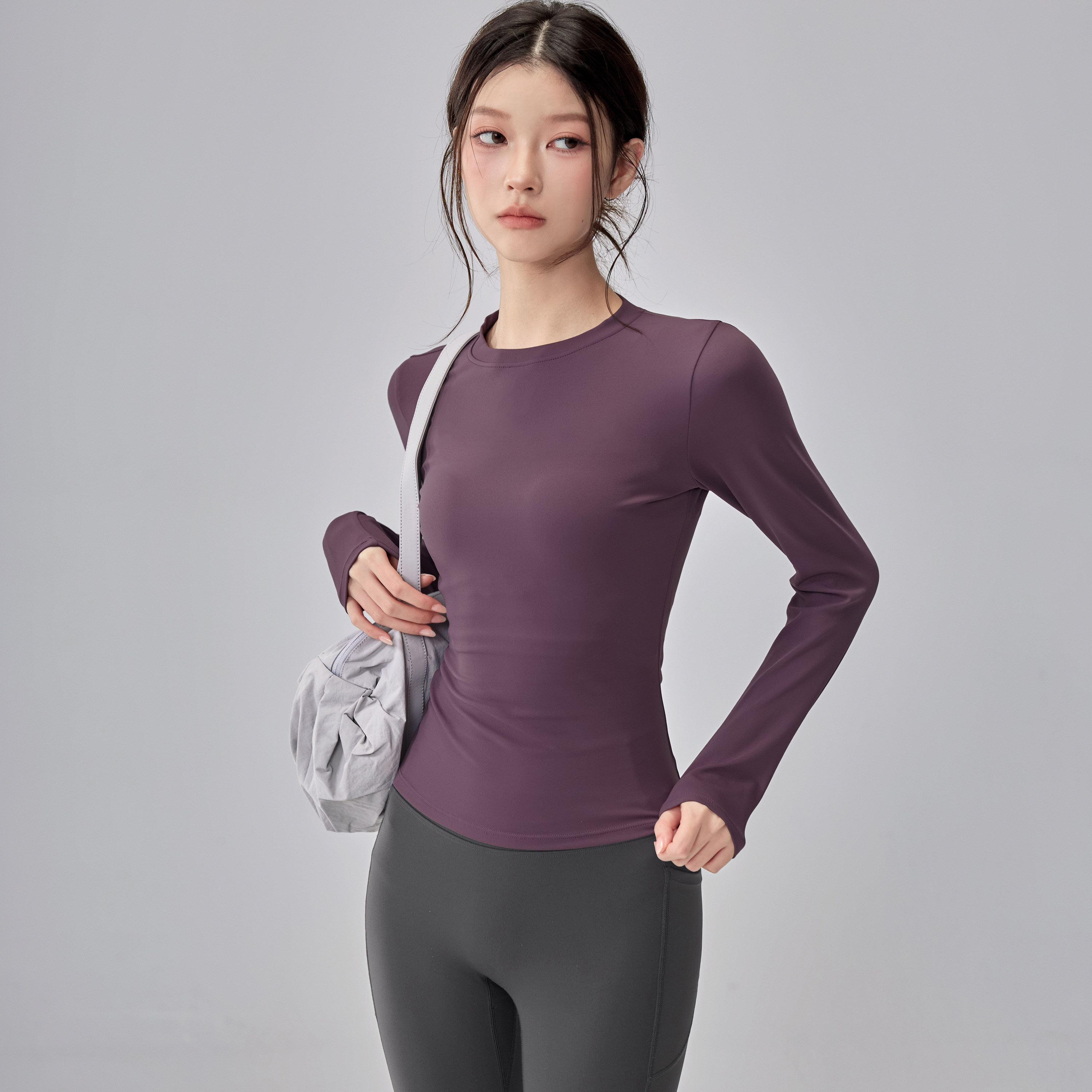 裸感运动T恤女长袖瑜伽服秋冬紧身骑行速干上衣跑步普拉提健身衣,淘宝优惠券,粉丝福利购,淘宝优惠卷