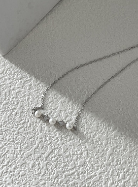 纯银小众设计感mini细小珠项链