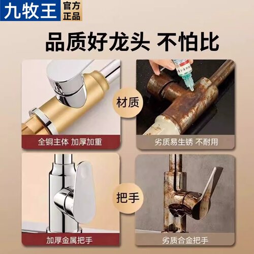 厨房全铜防溅水龙头冷热水家用洗菜盆洗菜池不锈钢龙头二合一单冷 - 图2