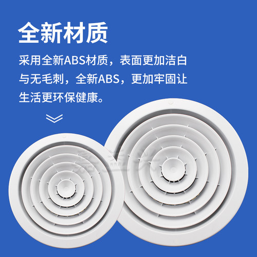 ABS圆形出风口旋转式固定式塑钢圆形散流器103H中央空调圆风口 - 图2