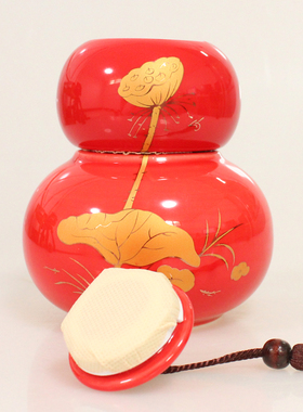 福禄陶瓷葫芦茶叶罐双层防潮密封