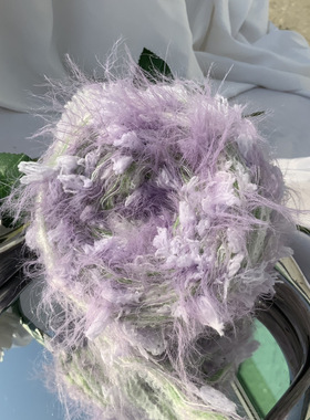 花下一梦|diy新款手编特色长毛网红手混线毛线团海马毛编织