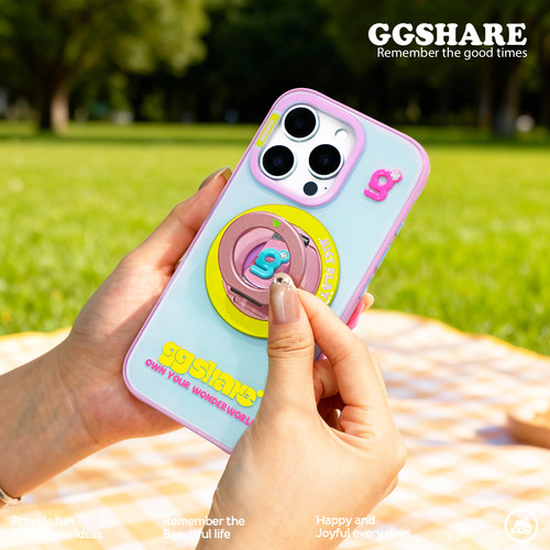 寄居蟹原创gg玩色环磁吸支架iphone17手机壳适用苹果16保护套全包防摔15手机套新款14高级感小众设计女超好看 - 图2