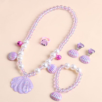 New Children Male accessories Accessories Shells Barbie Cute Girl Jewellery Pearl Bracelet Necklace Suit Gift