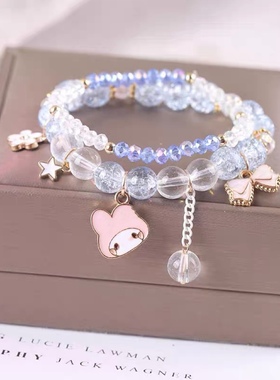 少女心韩国东大门爆花水晶手链