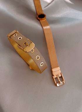 皮带字母钛钢网红ins小众风手链