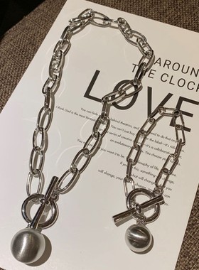 金属女圆球简约气质脖子潮人项链