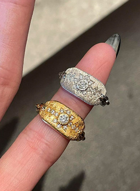 韩国东大门锆石圆形戒指精致时尚高级感食指戒个性轻奢百搭手饰女