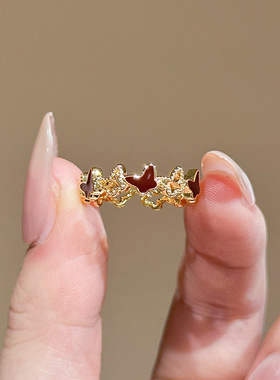 韩国东大门滴油蝴蝶开口戒指时尚简约气质食指戒轻奢高级感手饰女