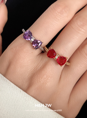 新款蝴蝶结开口戒指复古精致气质简约时尚食指戒轻奢高级感手饰女