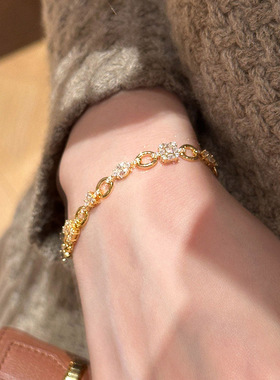 韩国东大门锆石时尚简约手链轻奢精致气质手环小众高级感百搭手饰