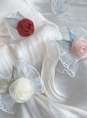 新款网纱蕾丝手腕套玫瑰花手链轻奢高级感时尚精致手环百搭手饰女