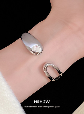 韩国东大门新款水滴镂空开口手镯轻奢高级感手环时尚简约气质手饰