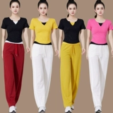 Летний комплект, модные танцующие штаны для спортзала, короткий рукав