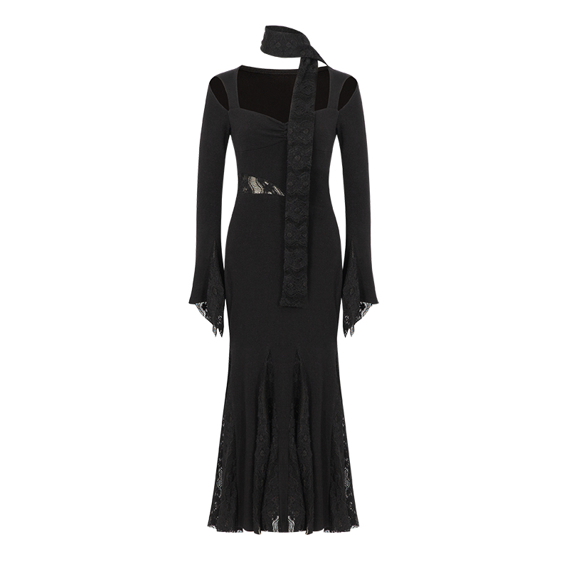 BB BLUE原创设计 新中式喇叭袖鱼尾内搭针织连衣裙秋冬季小众裙子 - 图3