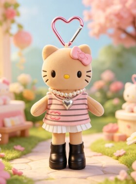 日本正版长腿kitty玩偶包挂件
