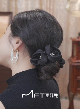 双花序曲丸子夹简约优雅气质懒人丸子头抓夹通勤百搭发夹发饰