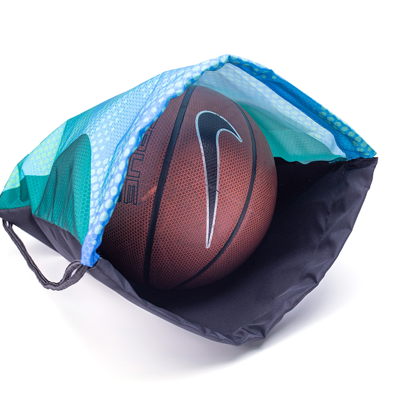 篮球背包定制LOGO简易防水运动抽绳双肩背包游泳包干湿分离束口袋-图3