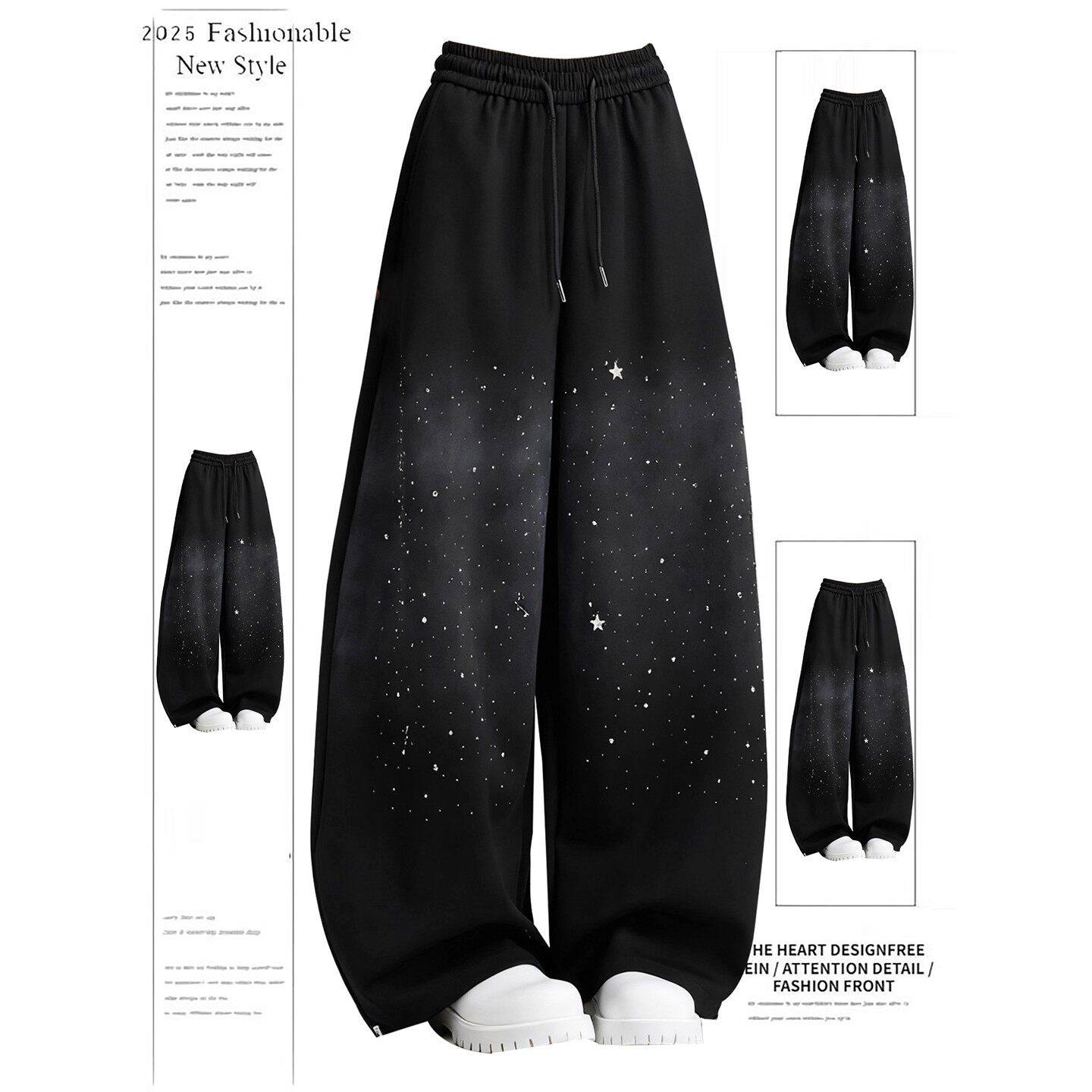 大码胖mm烫钻星空渐变弯刀裤子女秋冬季宽松卫裤休闲裤爵士舞裤子,淘宝优惠券,粉丝福利购,淘宝优惠卷