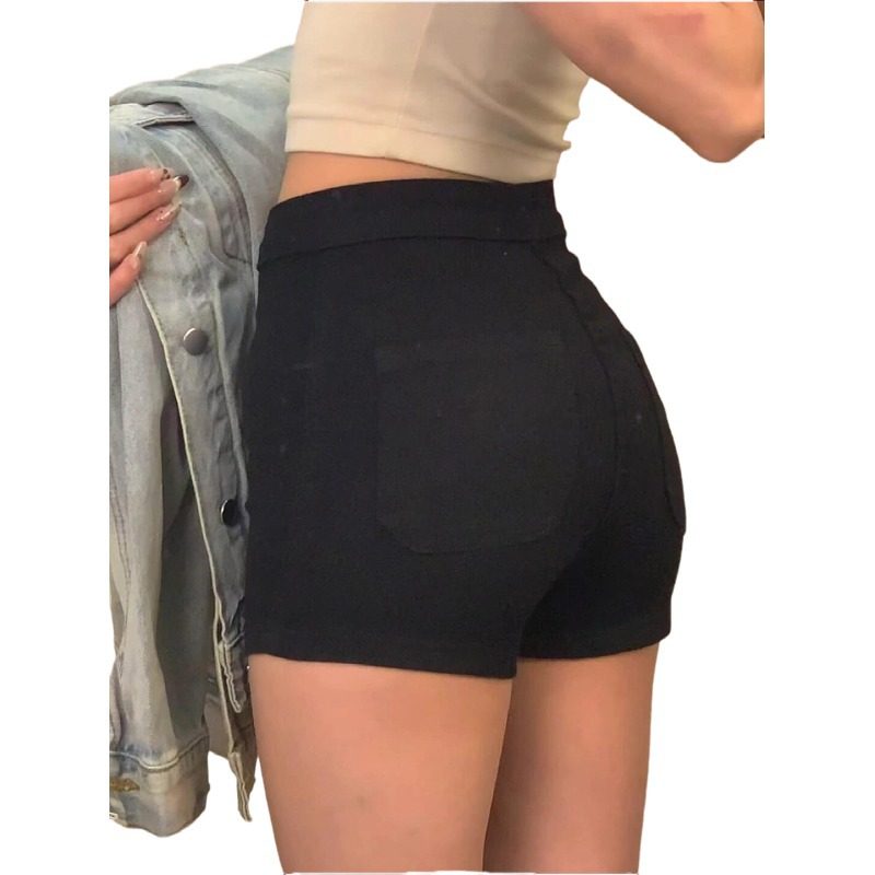 大码胖mm黑色百搭西装短裤女春夏高腰显瘦a字紧身弹力辣妹热裤子,淘宝优惠券,粉丝福利购,淘宝优惠卷