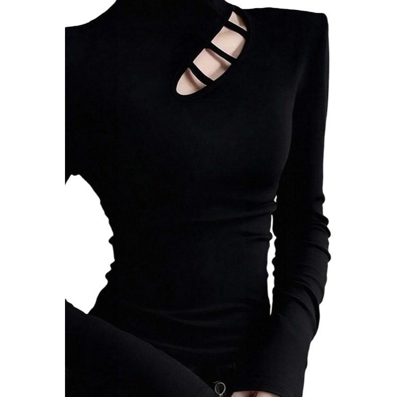 大码胖mm镂空半高领长袖T恤女秋冬内搭不规则加绒磨毛打底衫上衣,淘宝优惠券,粉丝福利购,淘宝优惠卷