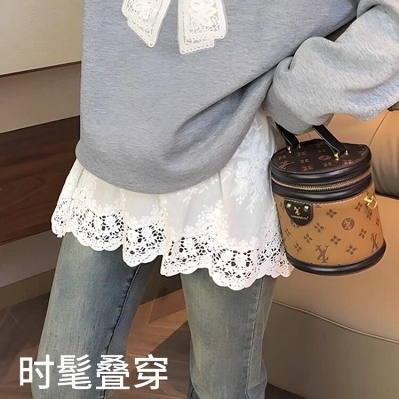 大码胖mm蕾丝拼接A字半身裙女秋冬高腰时尚气质遮胯叠穿屁帘短裙,淘宝优惠券,粉丝福利购,淘宝优惠卷