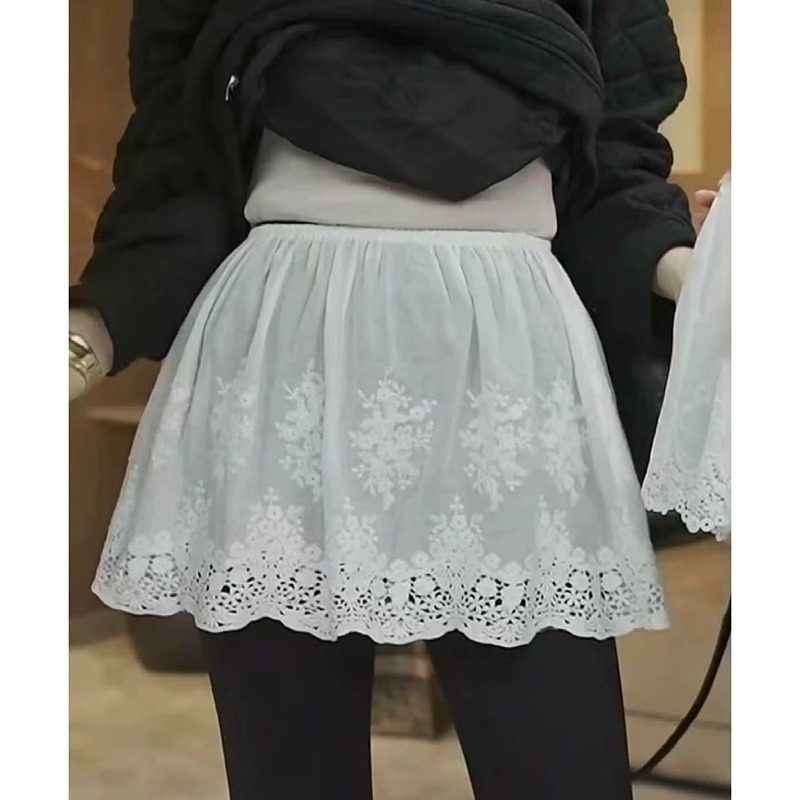 大码胖mm蕾丝拼接A字半身裙女秋冬高腰时尚气质遮胯叠穿屁帘短裙,淘宝优惠券,粉丝福利购,淘宝优惠卷