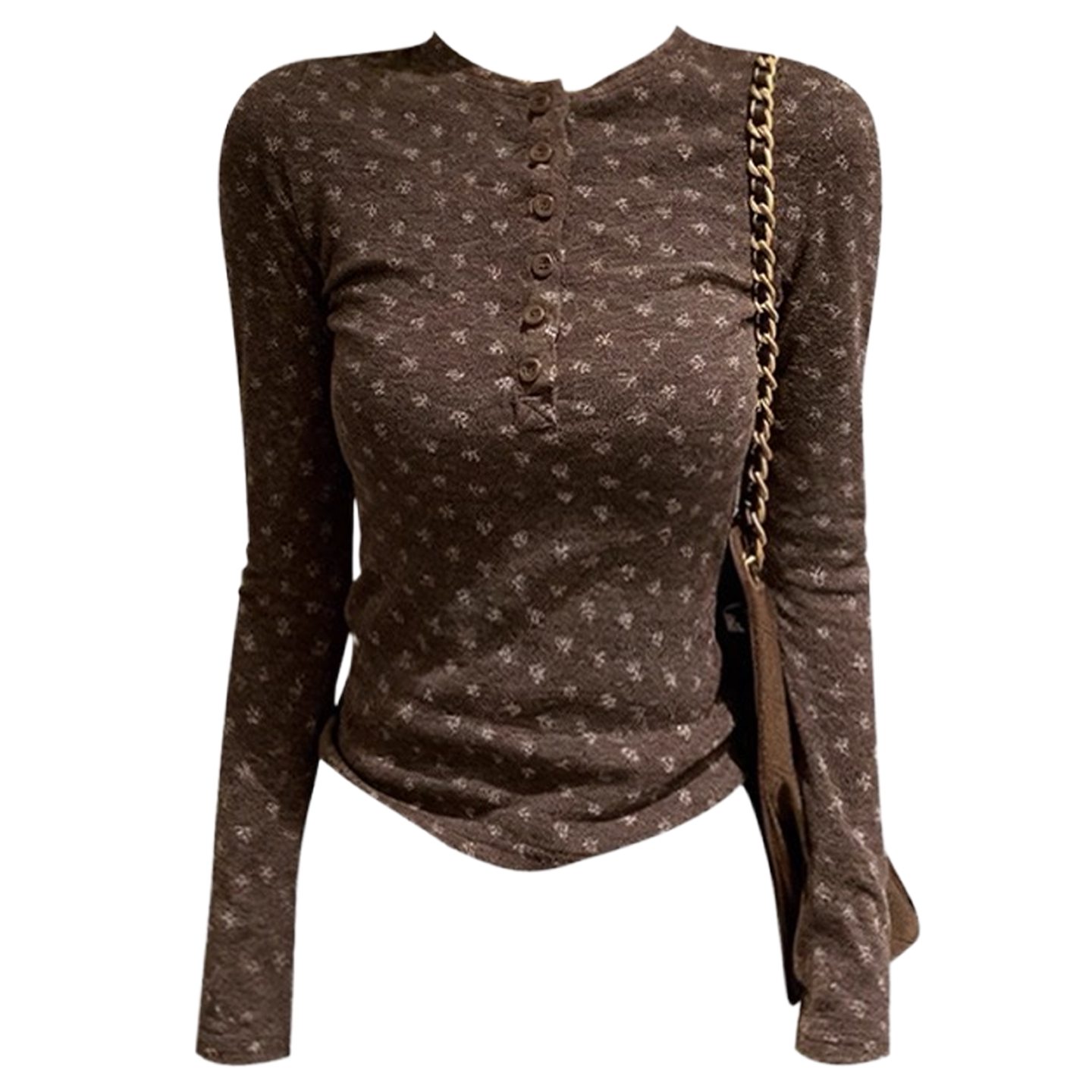 大码胖mm韩系休闲风圆领棕色长袖打底衫秋冬新款修身显瘦T恤上衣,淘宝优惠券,粉丝福利购,淘宝优惠卷