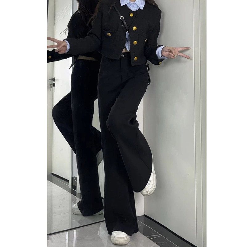 大码胖mm黑色高腰微喇牛仔裤女秋冬季小个子显瘦垂感百搭喇叭裤子,淘宝优惠券,粉丝福利购,淘宝优惠卷