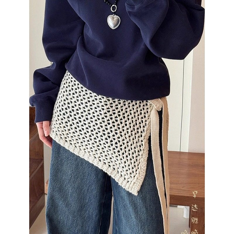 大码胖mm搭配神器镂空针织方巾腰带女秋冬新款气质屁帘高级感短裙,淘宝优惠券,粉丝福利购,淘宝优惠卷