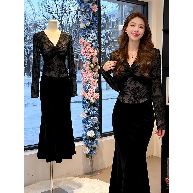 大码轻熟风V领蕾丝扭结打底衫女秋冬新款修身百搭显瘦长袖T恤上衣,淘宝优惠券,粉丝福利购,淘宝优惠卷