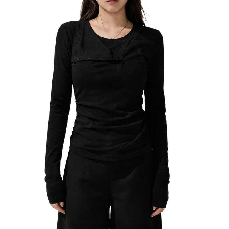 大码胖妹妹半开领打底衫女内搭2026春季新款设计感修身长袖上衣女,淘宝优惠券,粉丝福利购,淘宝优惠卷