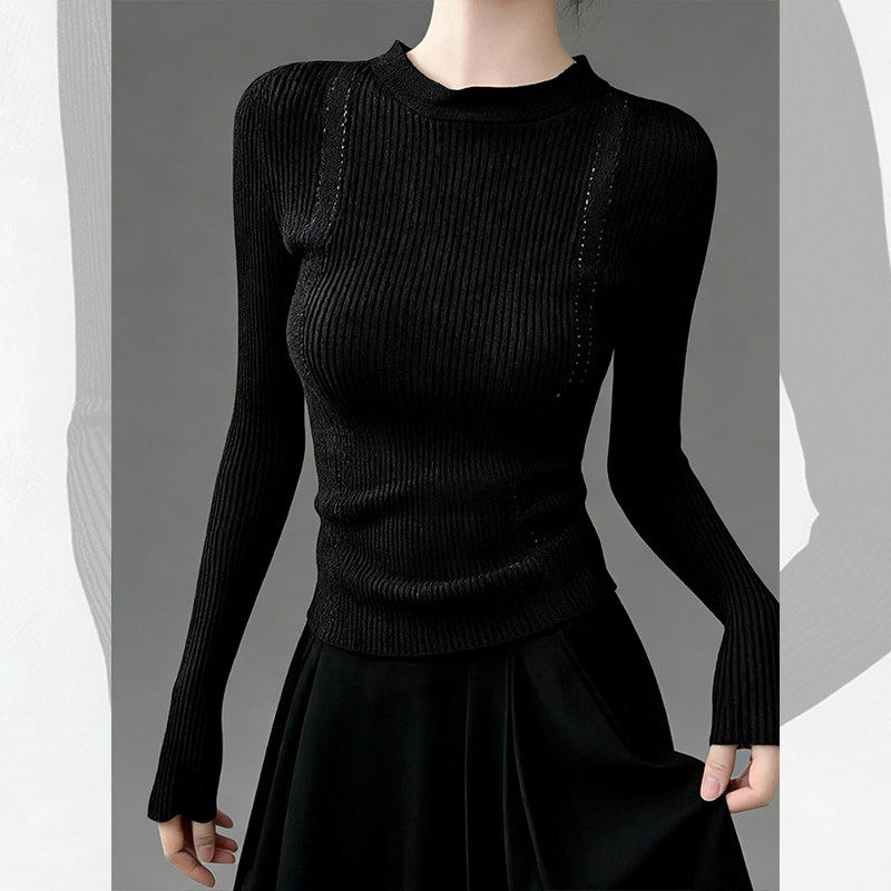 大码胖mm法式镂空针织衫打底女秋冬内搭设计感显瘦气质高级感上衣,淘宝优惠券,粉丝福利购,淘宝优惠卷