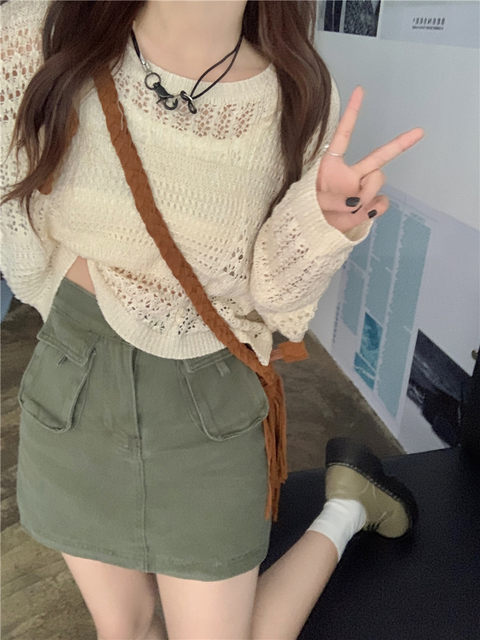 Large size women's fat mm long-sleeved top skirt