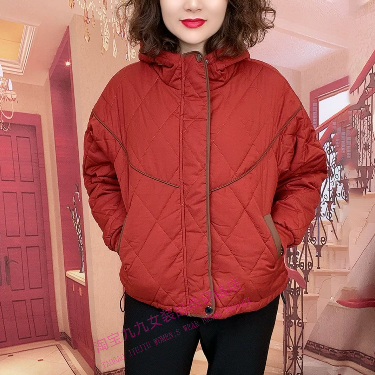 时尚妈妈冬装棉衣外套2025新款休闲百搭连帽宽松上衣短款棉服,淘宝优惠券,粉丝福利购,淘宝优惠卷