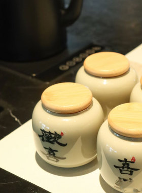 新中式茶室氛围布置摆件茶空间会所酒店展示架茶罐茶盒搭配装饰品
