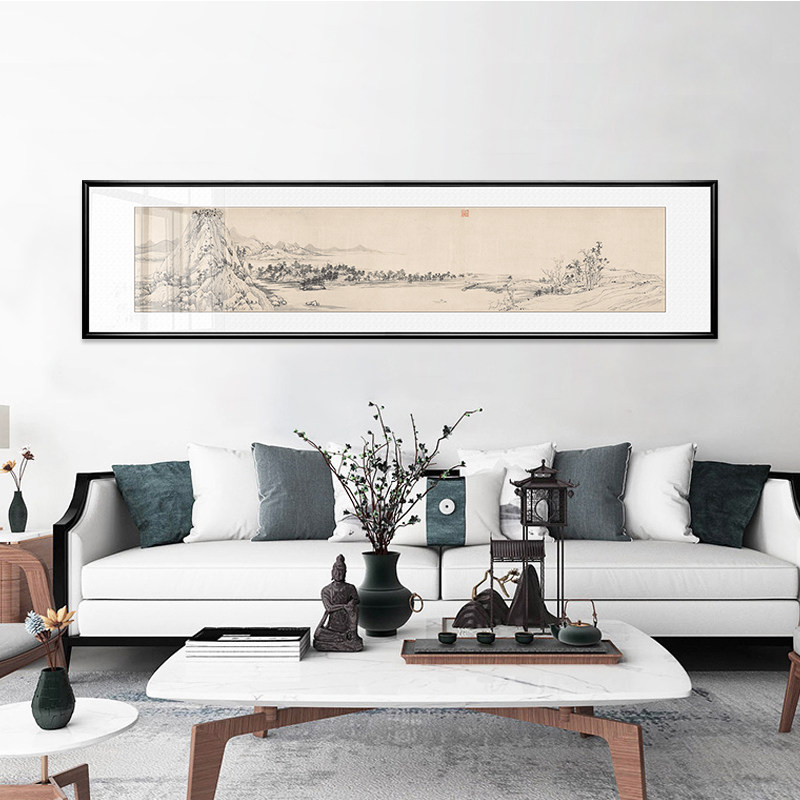 山水画客厅挂画富春山居图靠山招财中式装饰画水墨壁画办公室国画,淘宝优惠券,粉丝福利购,淘宝优惠卷