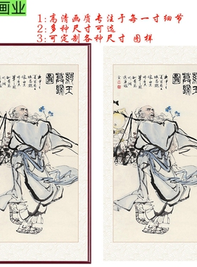 十大名医孙思邈挂画药王画像孙真人神像养生馆中医诊所装饰框画